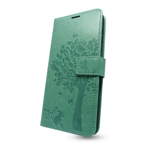 Puzdro Mezzo Book Samsung Galaxy S21 FE vzor strom - zelené