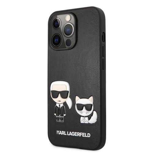 Puzdro Karl Lagerfeld KLHCP13LPCUSKCBK Karl and Choupette PU Leather iPhone 13 Pro - čierne