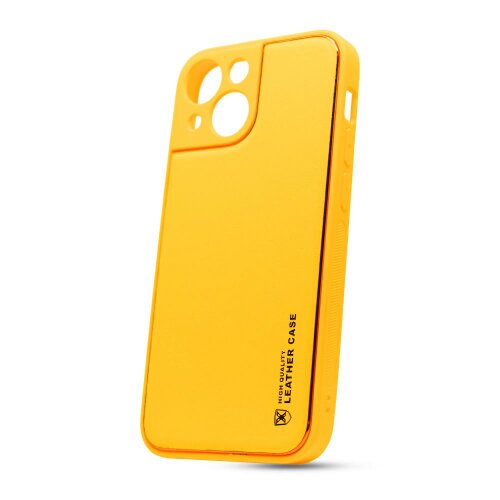 Puzdro Leather TPU iPhone 13 Mini - žlté