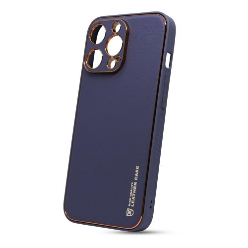 Puzdro Leather TPU iPhone 13 Pro - modré