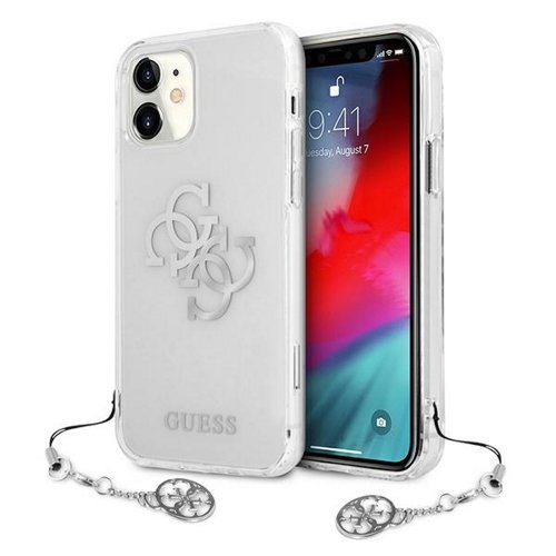 Guess case for iPhone 12 Pro Max 6,7&quot; GUHCP12LKS4GSI transparent hard case 4G Silver Charms Co