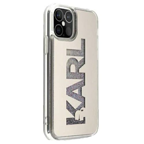 Karl Lagerfeld case for iPhone 12 Pro Max 6,7" KLHCP12LKLMLGR silver hard case Mirror Liquid G