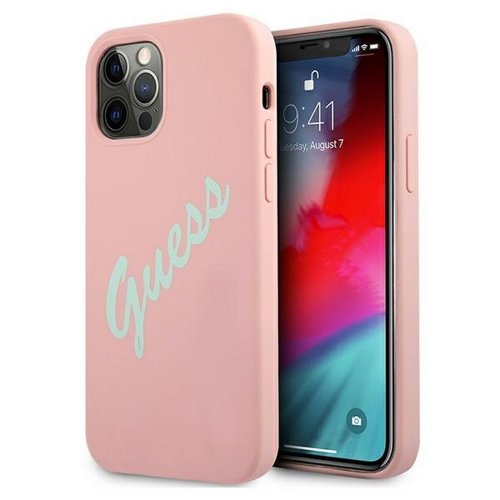 Guess case for iPhone 12 Pro Max 6,7&quot; GUHCP12LLSVSPG pink-green hard case Silicone Vintage
