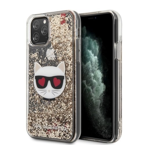 Karl Lagerfeld case for iPhone 12 Pro Max 6,7&quot; KLHCP12LCHTUGLGO gold hard case Glitter Choupet