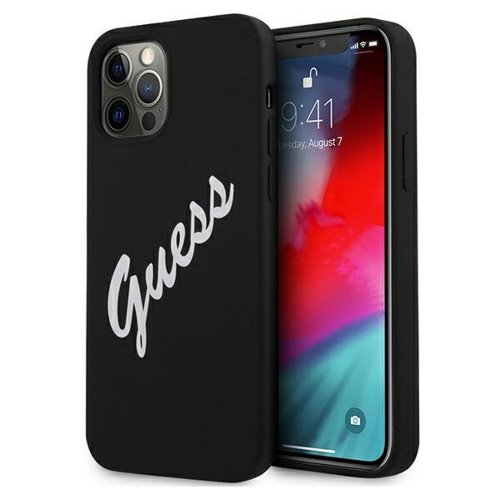 Guess case for iPhone 12 Pro Max 6,7&quot; GUHCP12LLSVSBW black-white hard case Silicone Vintage