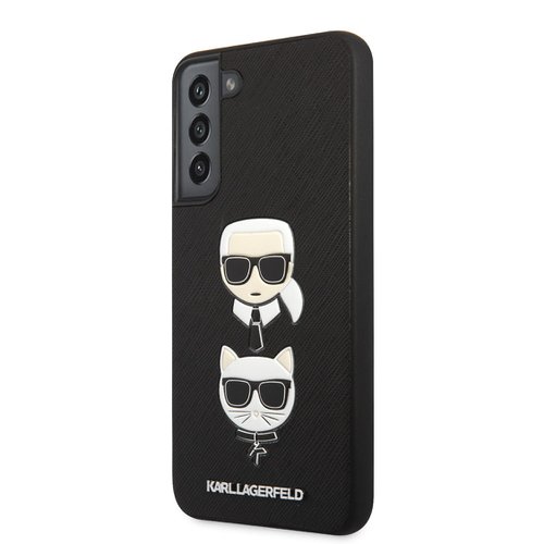 Karl Lagerfeld Saffiano K&C Heads Kryt pro Samsung Galaxy S22+ Black
