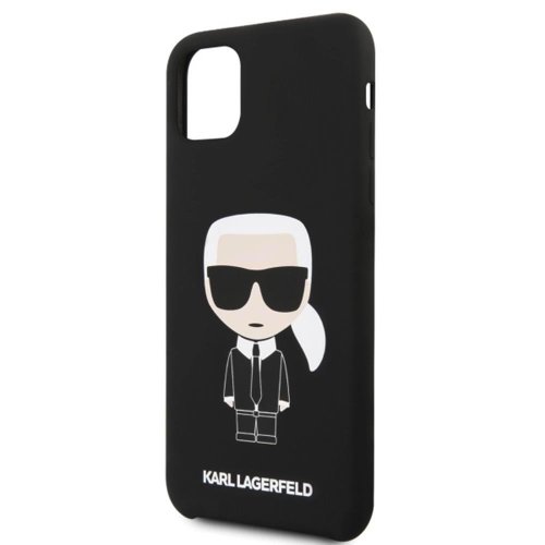 Karl Lagerfeld case for iPhone 12 Mini 5,4&quot; KLHCP12SSLFKBK black hard case Silicone Iconic