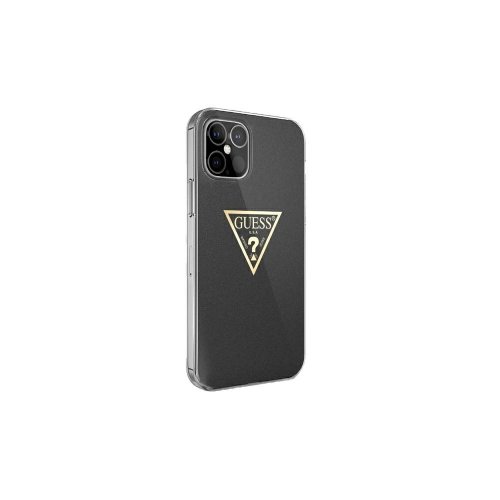 Guess case for iPhone 12 Mini 5,4&quot; GUHCP12SPCUMPTBK black hard case Metallic Collection