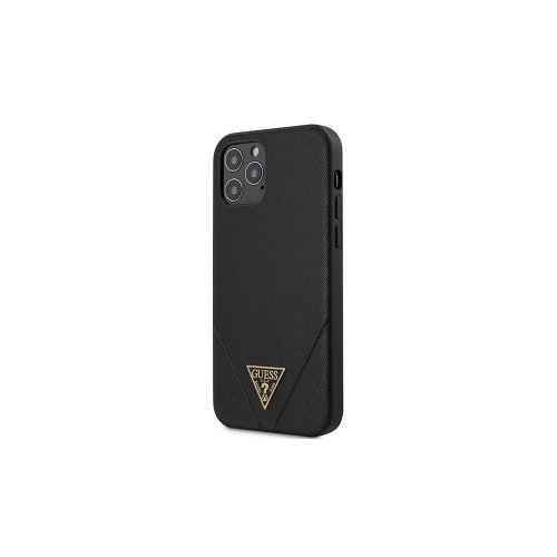 Guess case for iPhone 12 Mini 5,4&quot; GUHCP12SVSATMLBK black hard case Saffiano