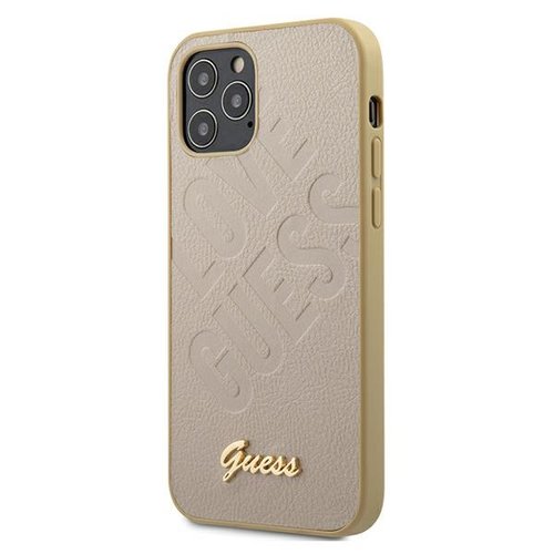 Guess case for iPhone 12 Pro Max 6,7&quot; GUHCP12LPUILGLG gold hard case Iridescent Love Script Go