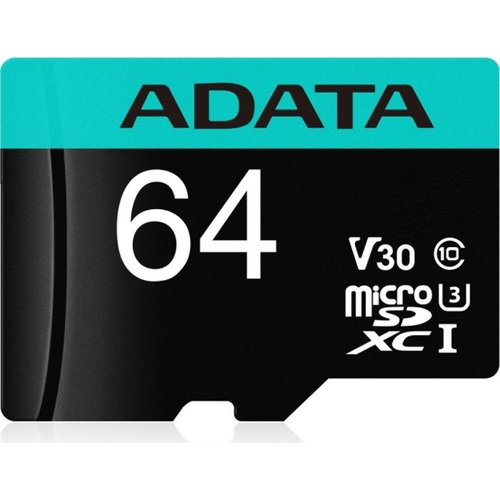 MicroSDXC karta A-DATA 64GB U3 V30S až 95MB/s + adaptér