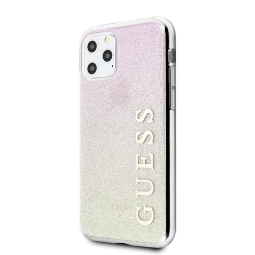 Guess case for iPhone 11 Pro Max GUHCN65PCUGLGPI rose gold hard case Glitter Gradient