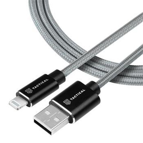E-shop Tactical Fast Rope Aramid Cable USB-A/Lightning MFi 1m - šedý