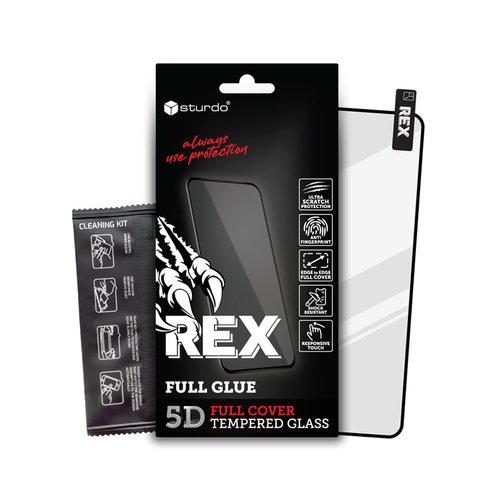 Ochranné sklo Sturdo Rex Samsung Galaxy A52/A52s/A53, celotvárové - čierne