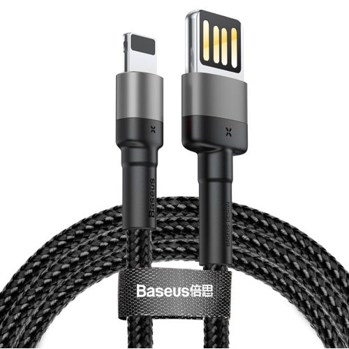 E-shop Baseus CALKLF-HG1 Cafule Kabel USB to Lightning Double Sided 1.5A 2m Grey/Black