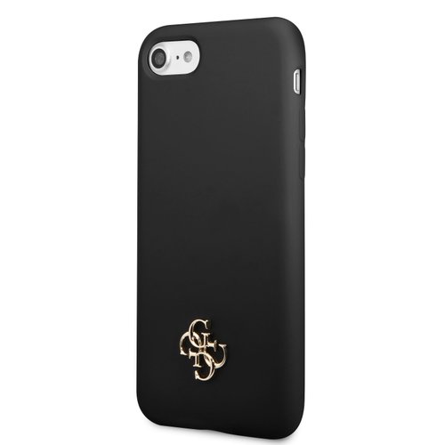 Guess 4G Silicone Metal Logo Zadní Kryt pro iPhone 7/8/SE 2020 Black