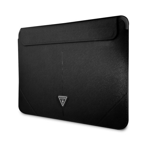 E-shop Guess Saffiano Triangle Metal Logo Computer Sleeve 16" Black