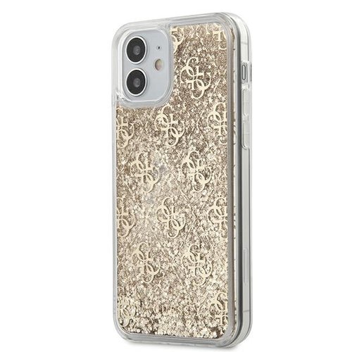 Guess case for iPhone 12 Pro Max 6,7&quot; GUHCP12LLG4GSLG gold hard case 4G Liquid Glitter