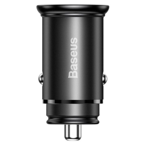 Baseus CCYS-C01 Circular Metal Quick Charge Nabíječka do Auta VOOC 30W Black