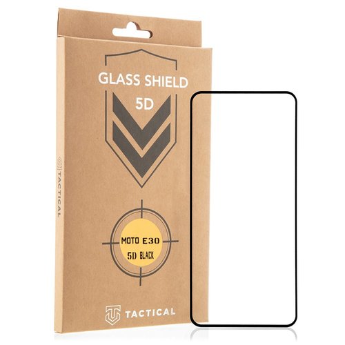 E-shop Ochranné sklo Tactical Glass Shield 5D Motorola E20/E30/E40, celotvárové - čierne