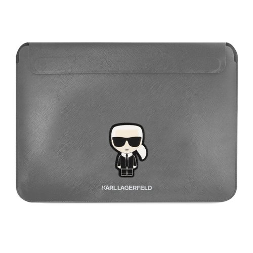 Karl Lagerfeld Saffiano Ikonik Computer Sleeve 16" Silver