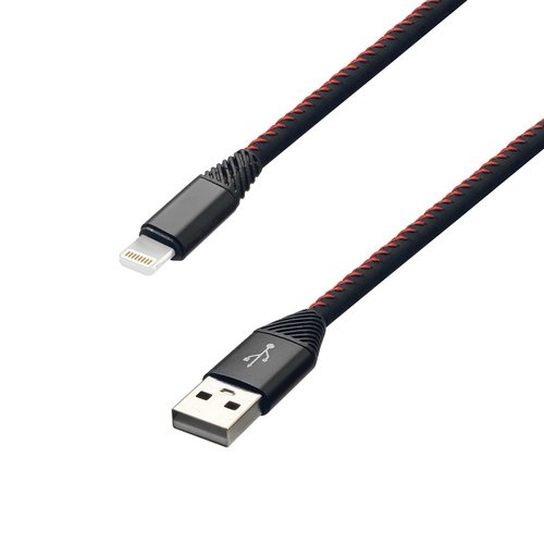 mobilNET nabíjací kábel USB - Lightning 2A, Eko balenie, (TPU) 2M, čierny