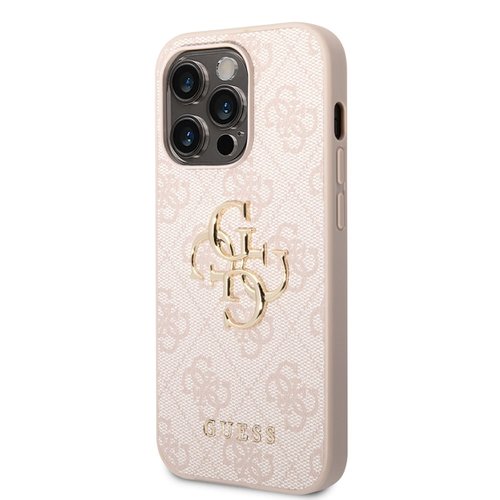 Puzdro Guess PU 4G Metal Logo iPhone 14 Pro Max - ružové