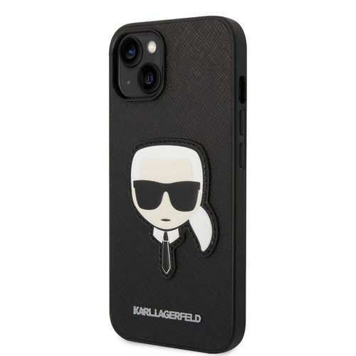 Puzdro Karl Lagerfeld PU Saffiano Karl Head iPhone 14 Plus - čierne