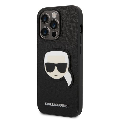 Puzdro Karl Lagerfeld PU Saffiano Karl Head iPhone 14 Pro - čierne