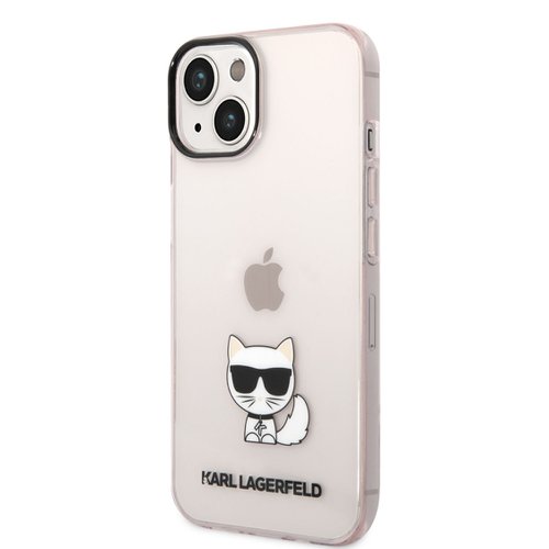Puzdro Karl Lagerfeld Choupette Logo iPhone 14 Plus - ružové