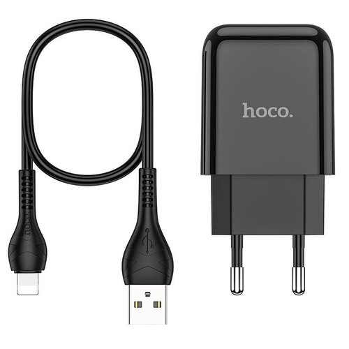 E-shop HOCO N2 Travel Charger USB Fast Charge + Lightning Cable 2AN2 Vigour Black