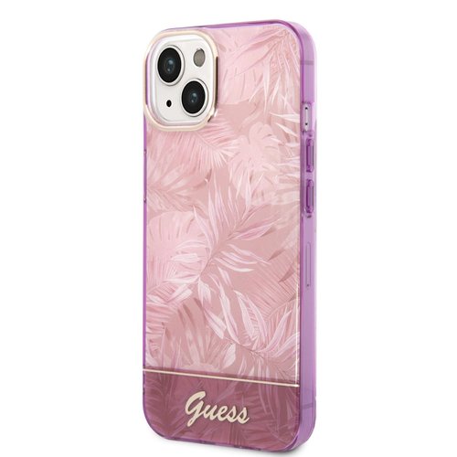 Puzdro Guess PC/TPU Jungle iPhone 14 Plus - ružové