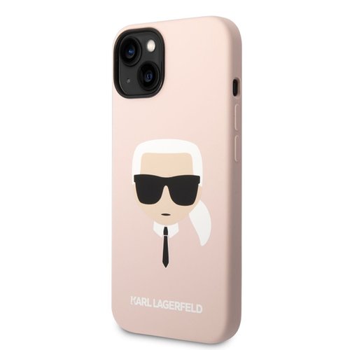 Puzdro Karl Lagerfeld Liquid Silicone Karl Head iPhone 14 Plus - ružové