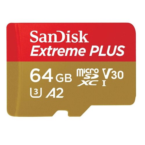 E-shop SanDisk Extreme PLUS/micro SDXC/64GB/200MBps/UHS-I U3 / Class 10/+ Adaptér