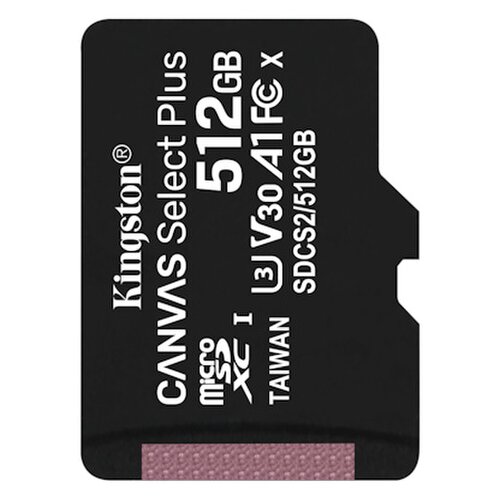 E-shop Kingston CANVAS SELECT PLUS/micro SD/512GB/100MBps/UHS-I U3 / Class 10