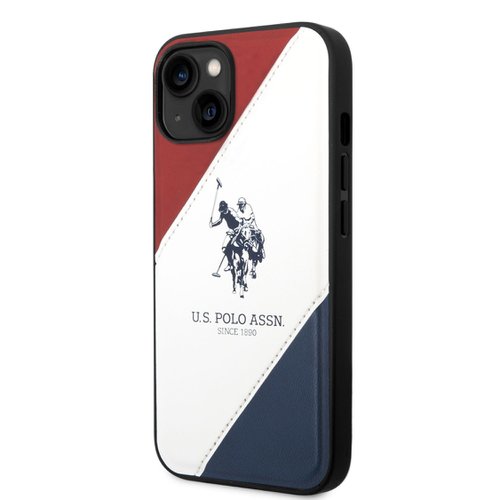 E-shop U.S. Polo PU Leather Double Horse Zadní Kryt pro iPhone 14 Plus Red/White/Navy