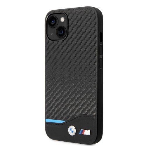 E-shop BMW M PU Carbon Blue Line Zadní Kryt pro iPhone 14 Black