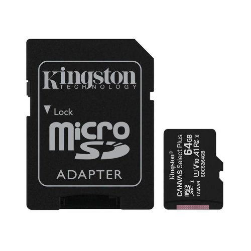MicroSDXC karta KINGSTON 64GB Canvas Select + adaptér