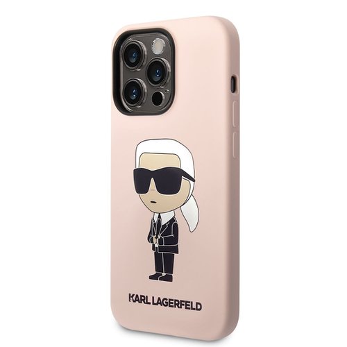 Puzdro Karl Lagerfeld Liquid Silicone Ikonik NFT iPhone 14 Pro Max - ružové