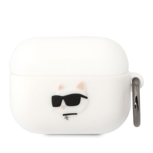 E-shop Karl Lagerfeld 3D Logo NFT Choupette Head Silikonové Pouzdro pro Airpods Pro White