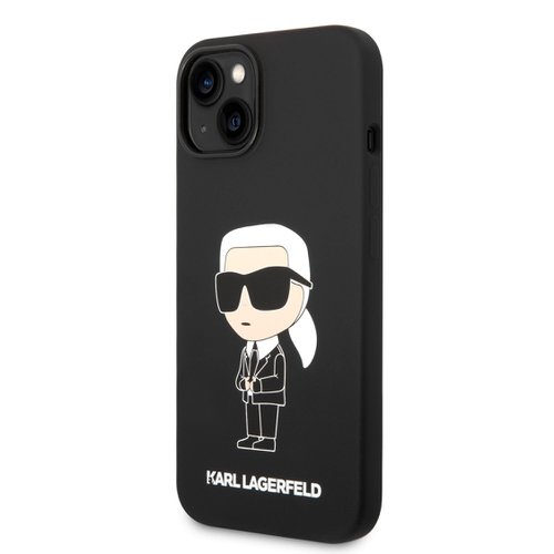 Puzdro Karl Lagerfeld Liquid Silicone Ikonik NFT iPhone 14 Plus - čierne
