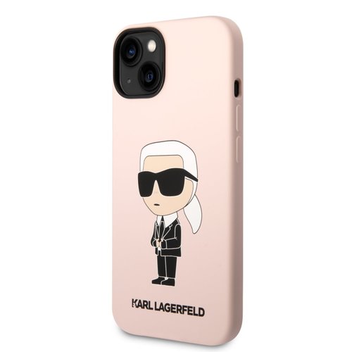 Puzdro Karl Lagerfeld Liquid Silicone Ikonik NFT iPhone 14 Plus - ružové