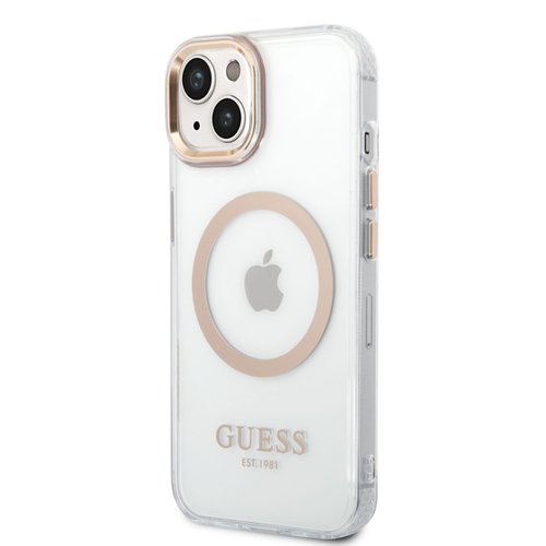 Puzdro Guess Transparent MagSafe iPhone 14 Plus - zlaté