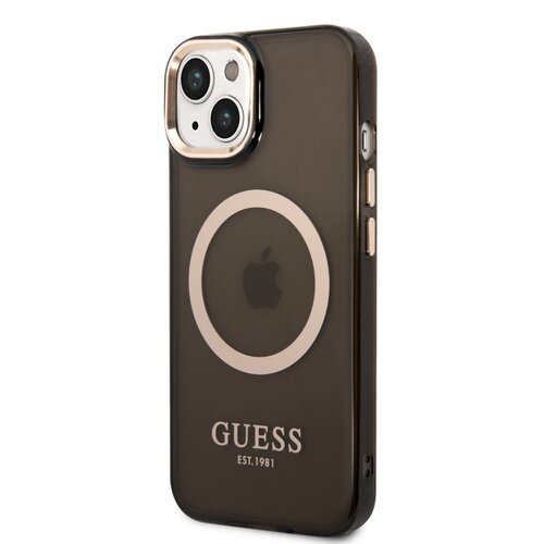 Puzdro Guess Translucent MagSafe iPhone 14 Plus - čierne