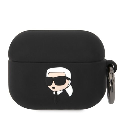 E-shop Karl Lagerfeld 3D Logo NFT Karl Head Silikonové Pouzdro pro Airpods Pro Black