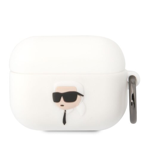 E-shop Karl Lagerfeld 3D Logo NFT Karl Head Silikonové Pouzdro pro Airpods Pro White