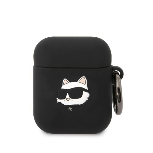 E-shop Karl Lagerfeld 3D Logo NFT Choupette Head Silikonové Pouzdro pro Airpods 1/2 Black