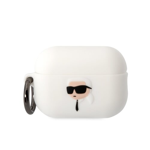 E-shop Karl Lagerfeld 3D Logo NFT Karl Head Silikonové Pouzdro pro Airpods Pro 2 White