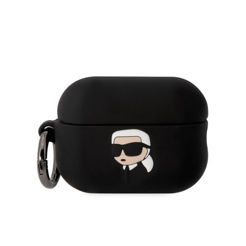 Puzdro Karl Lagerfeld 3D Logo NFT Karl Head Silikonové Airpods Pro 2 - čierne