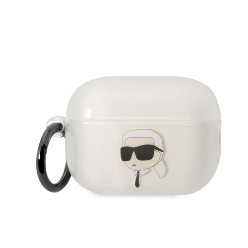 Karl Lagerfeld 3D Logo NFT Karl Head TPU Pouzdro pro Airpods Pro 2 White